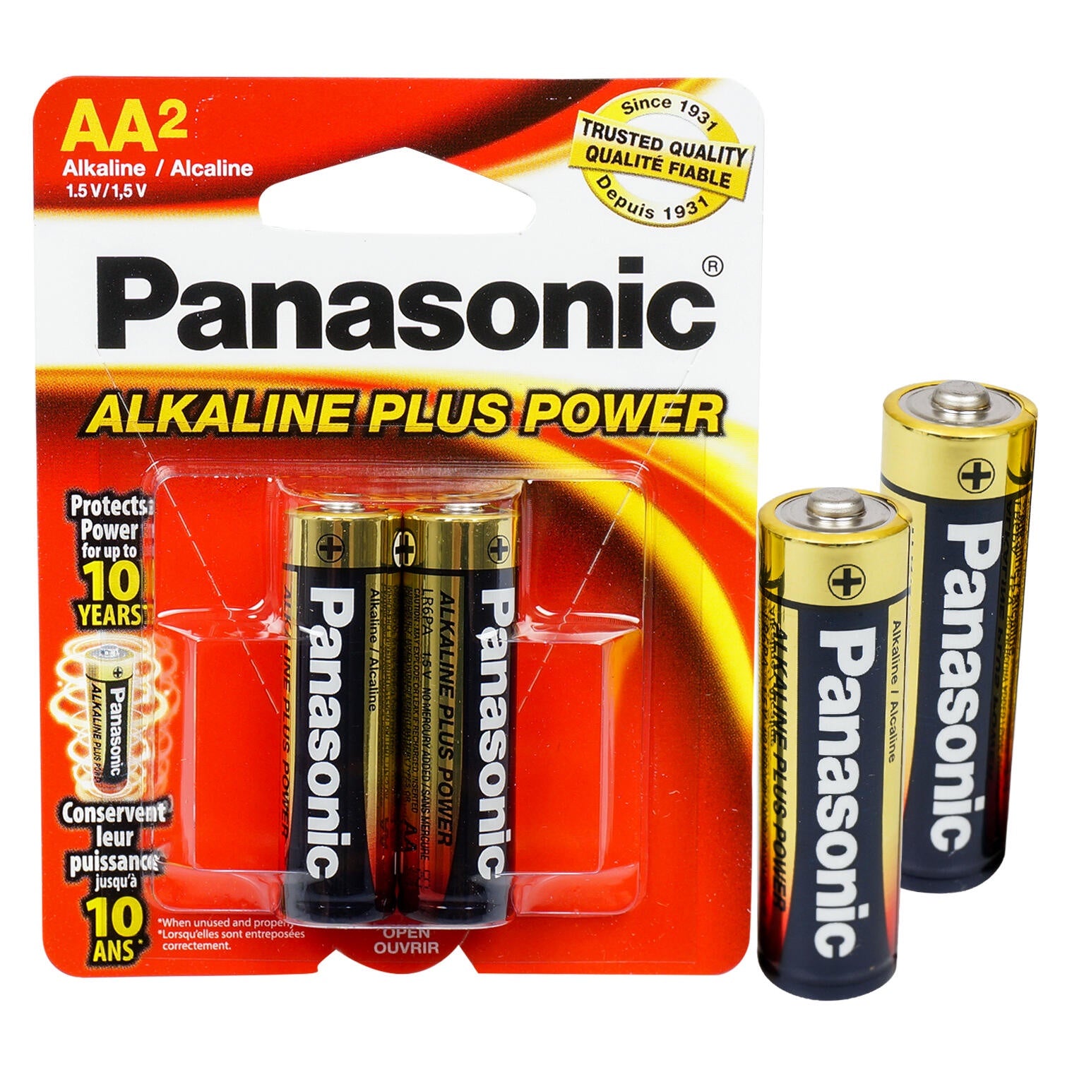 2pk AA Alkaline Panasonic Batteries