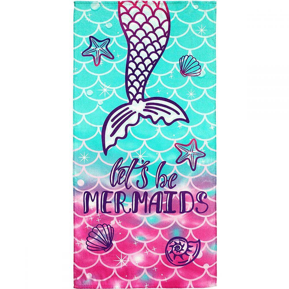30" X 60" Let's be Mermaids Velour Beach Towel