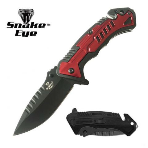 Red Handle Tactical Spring Assist Knife