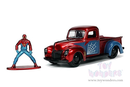 Hollywood Rides - Ford Pickup Truck with Proto-Suit Spider-Man Diecast Figurine