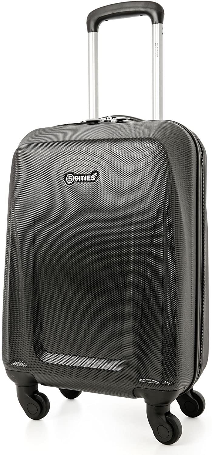 5 Cities Ultra Light ABS Hard Shell Hand Cabin Carry On Suitcase Luggage With Spinner Wheels