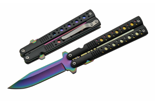 4.5"Rainbow Fly Folding Knife With Liner Lock