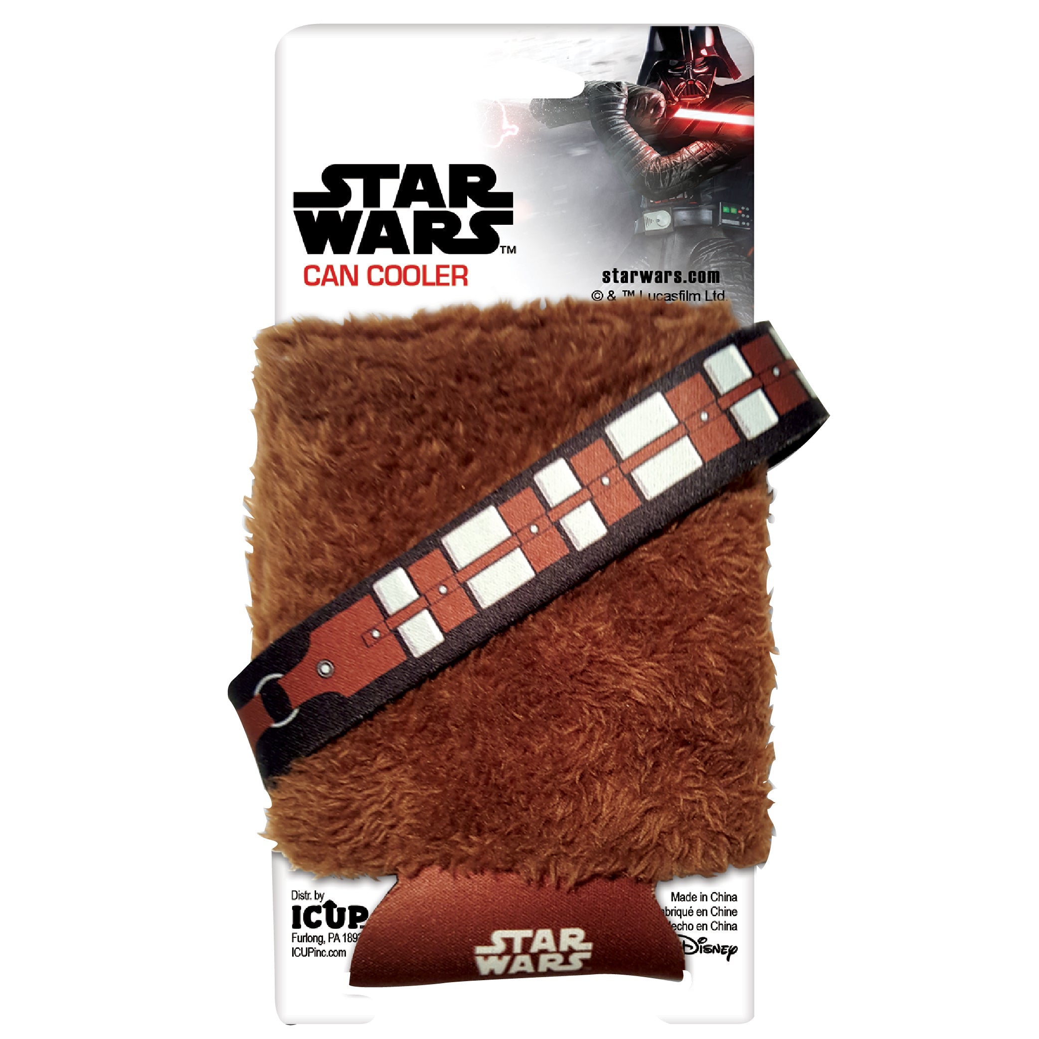 Star Wars Chewbacca Fur Character Can Cooler W Card