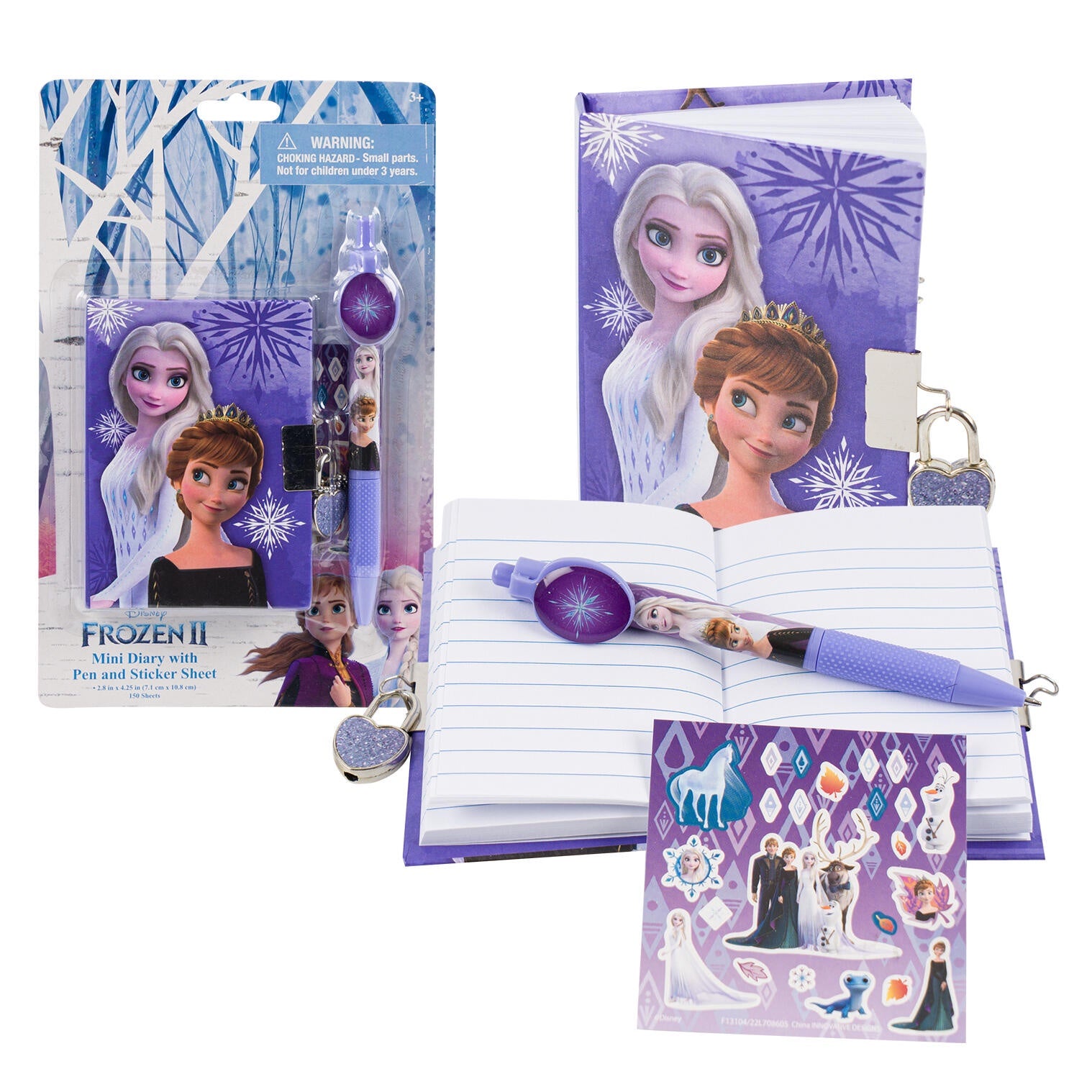 Frozen II 3pc Diary Set W/ Pen