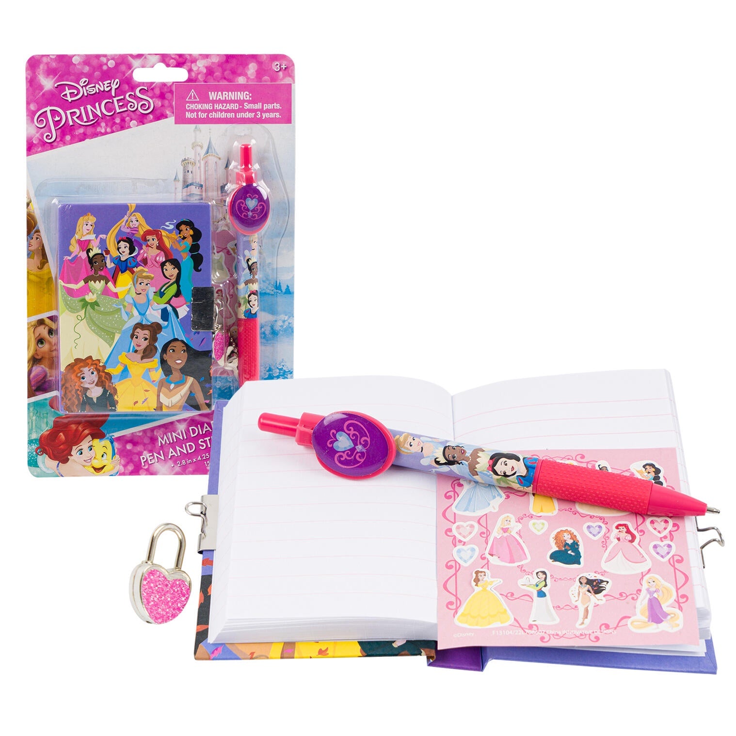 Disney Princess 3pc Diary Set W/ Pen