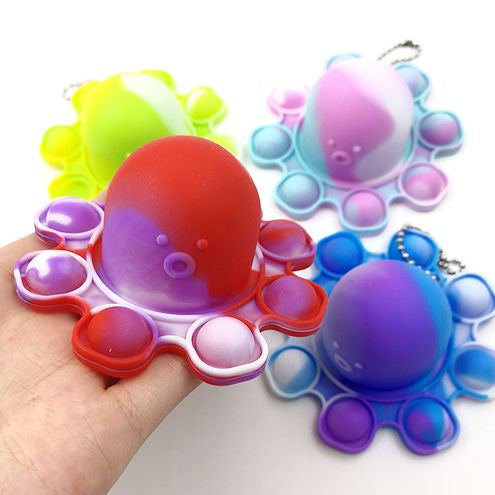 Rainbow Octopus Keychain pop