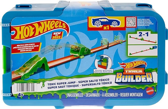 Hot Wheels Track Builder Playset Toxic Theme Pack with Storage Box