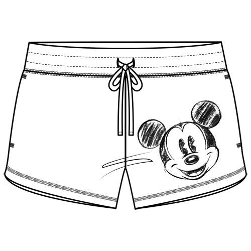 Juniors Mickey Sketch Athleisure Shorts