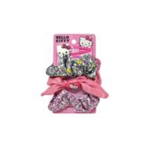 Hello Kitty 3pk Scrunchie w/2 Hair clips on Card
