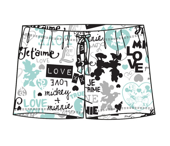 Disney Mickey and Minnie Love Print Shorts