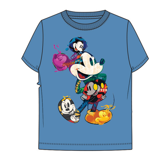 Youth Mickey Mouse Collage Blue Shirt