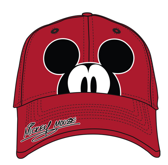 Adult Mickey Mouse Peeking Red Baseball Cap