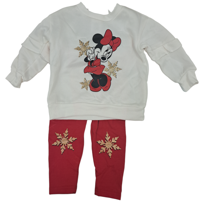 Disney Minnie  Baby Girl Sweatshirt & Leggings Outfit, 2pc set