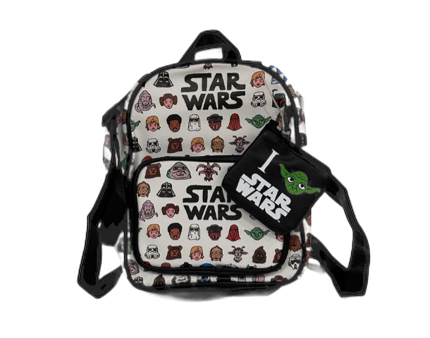 24429 P12 STAR WARS 10" LEATHER BACKPACK ALL OVER PRINT