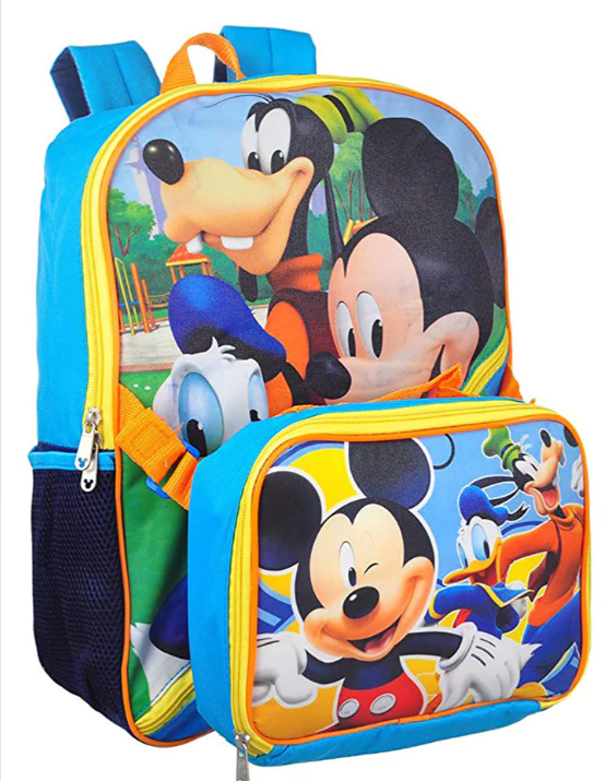 Disney Mickey and Friends 16" Backpack with Lunch Bag