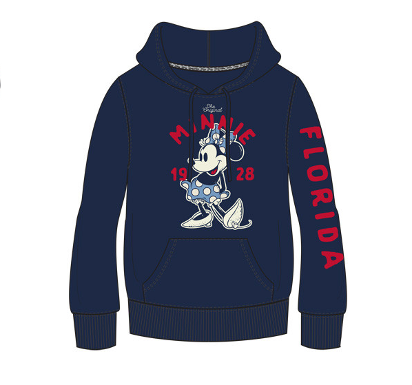 Adults FL Disney Minnie Mouse 1928 Pullover Hoodie, Navy