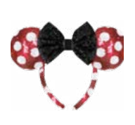 Adults Minnie Polka Dot Ears Red & White Sequin Headband