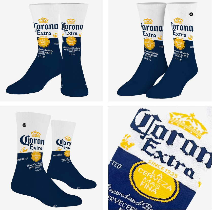 Corona Label - Mens Crew Straight Socks