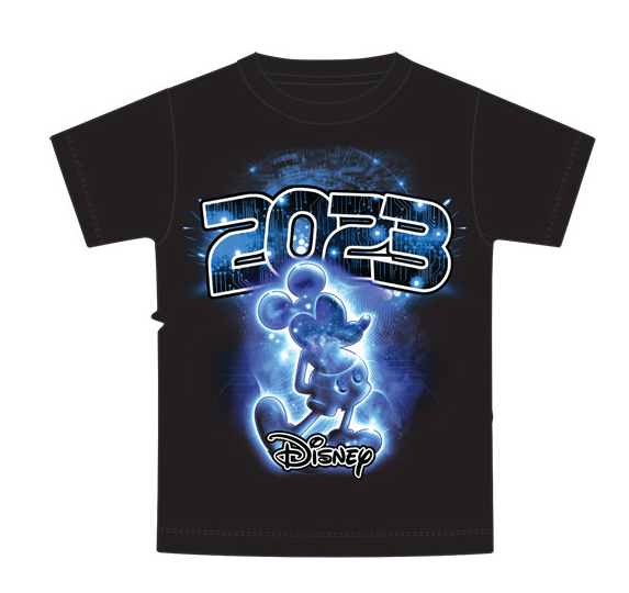 Youth Electric Mickey Black Tee 2023