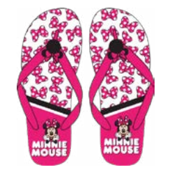 Ladies Pink/White Minnie Mouse Bows Flip Flops