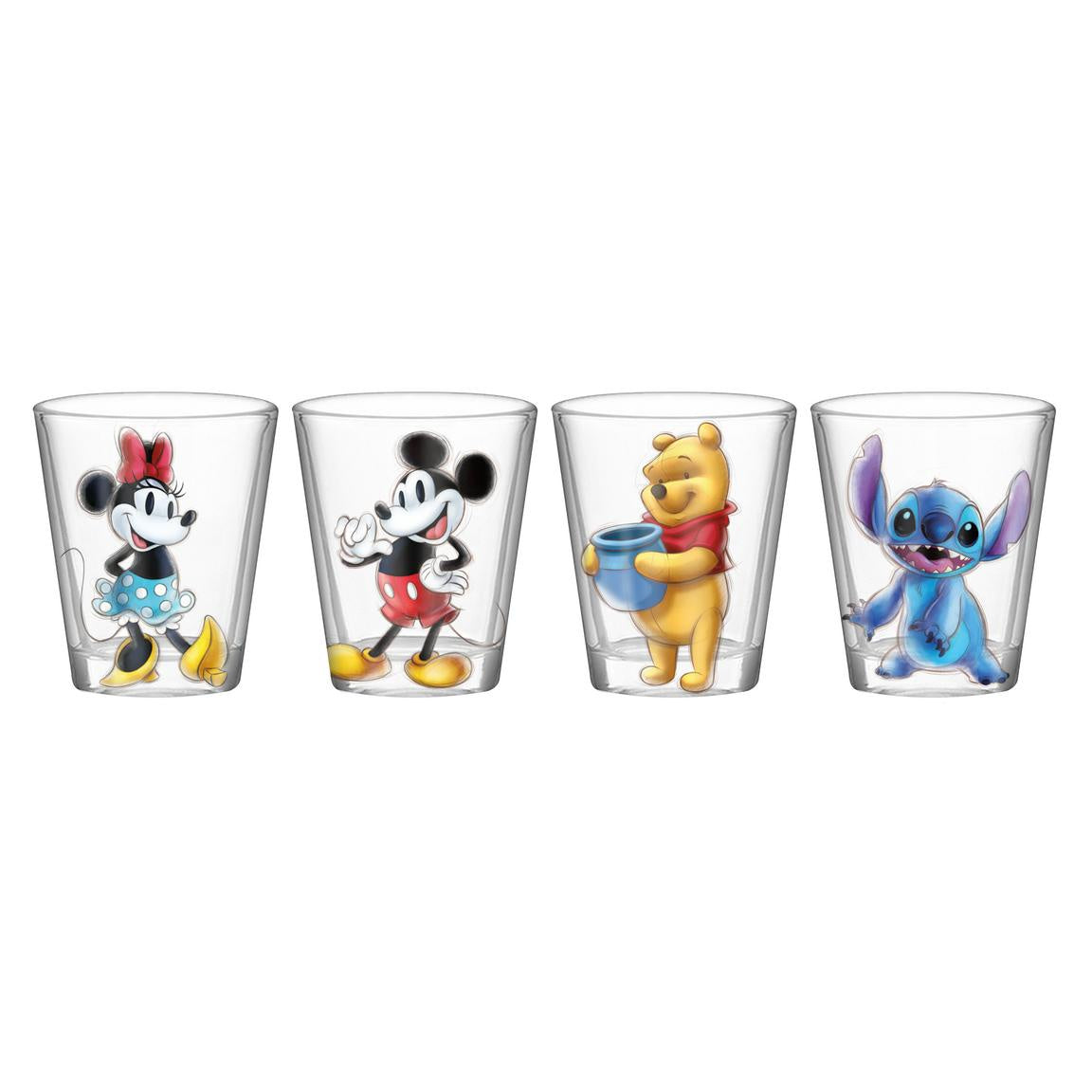 Mickey and Minnie 4 Piece 1.5oz Mini Glass Set