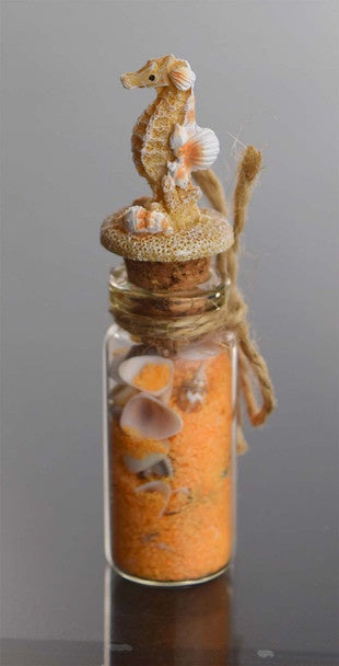 Seahorse Sand Bottle Magnet 3 1/2