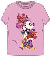 Youth Minnie Mouse Collage Pink Tee