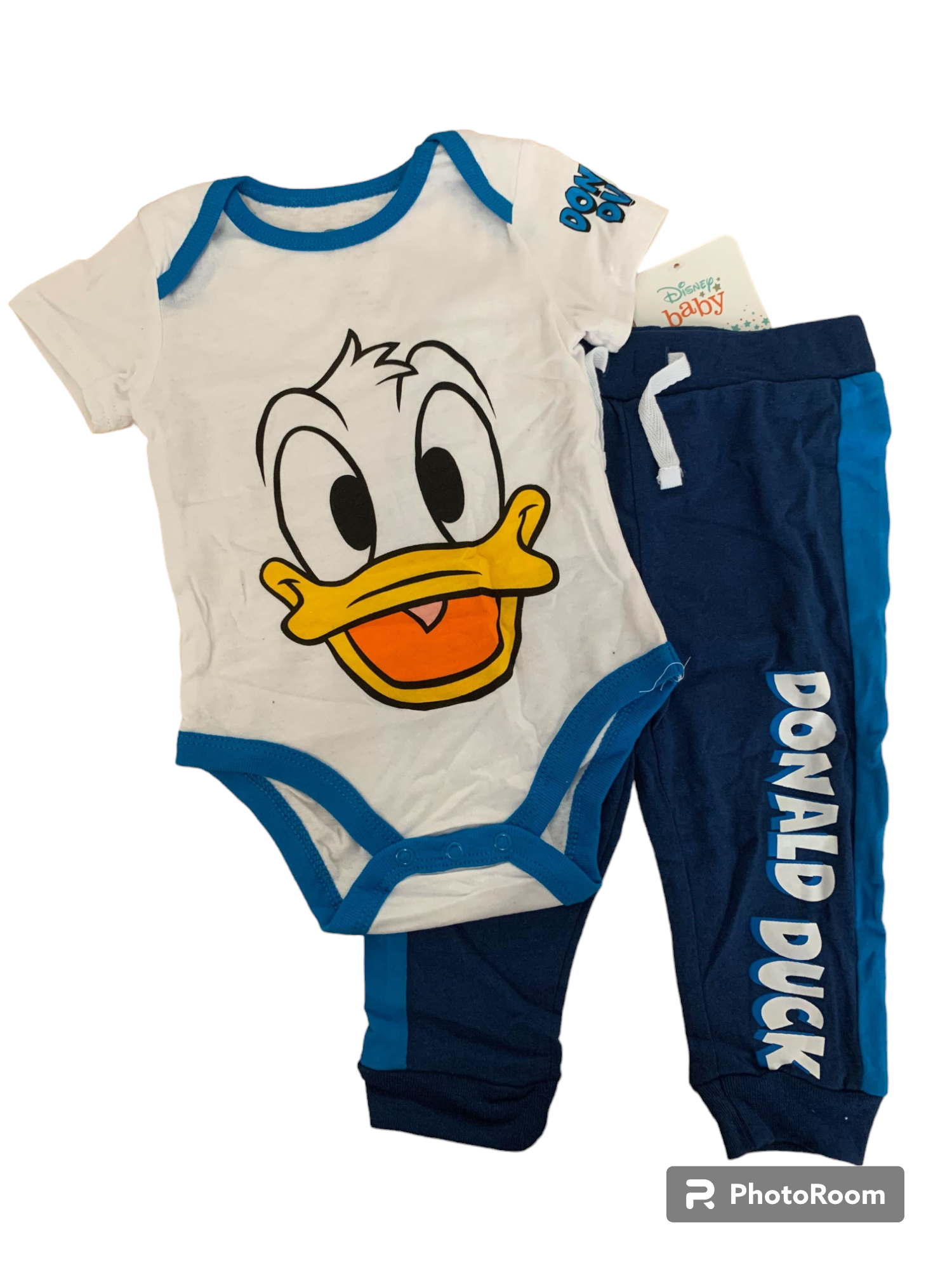 Disney Donlad Duck Infant Onesie with Blue Pants