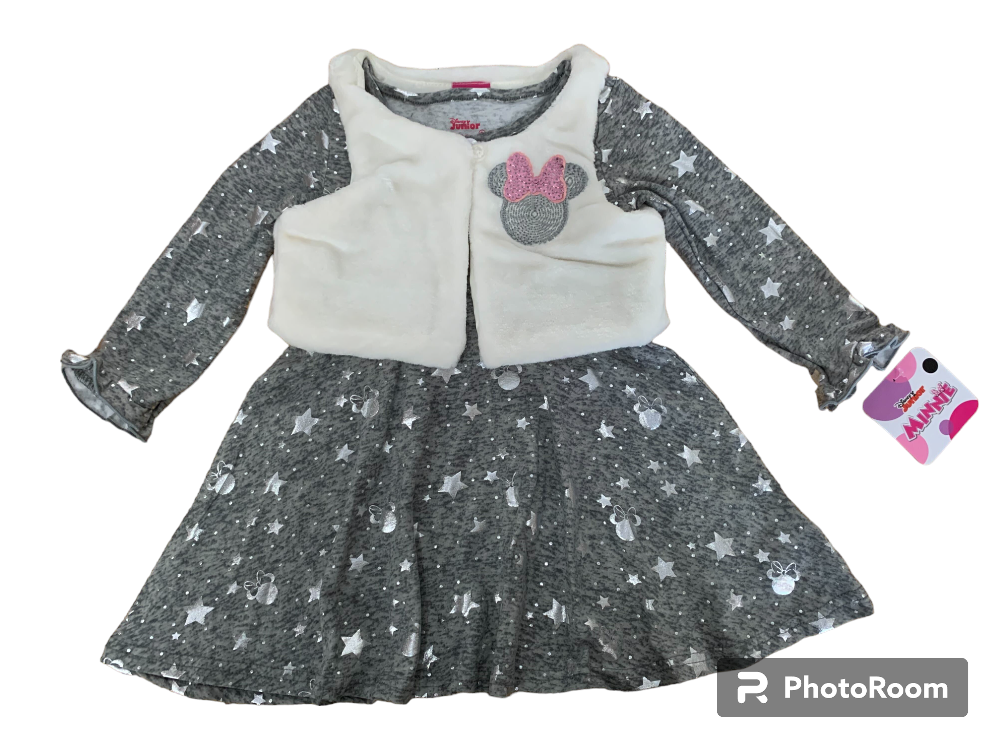 Disney Gray Minnie Logo Baby Outfit with Vest toddler