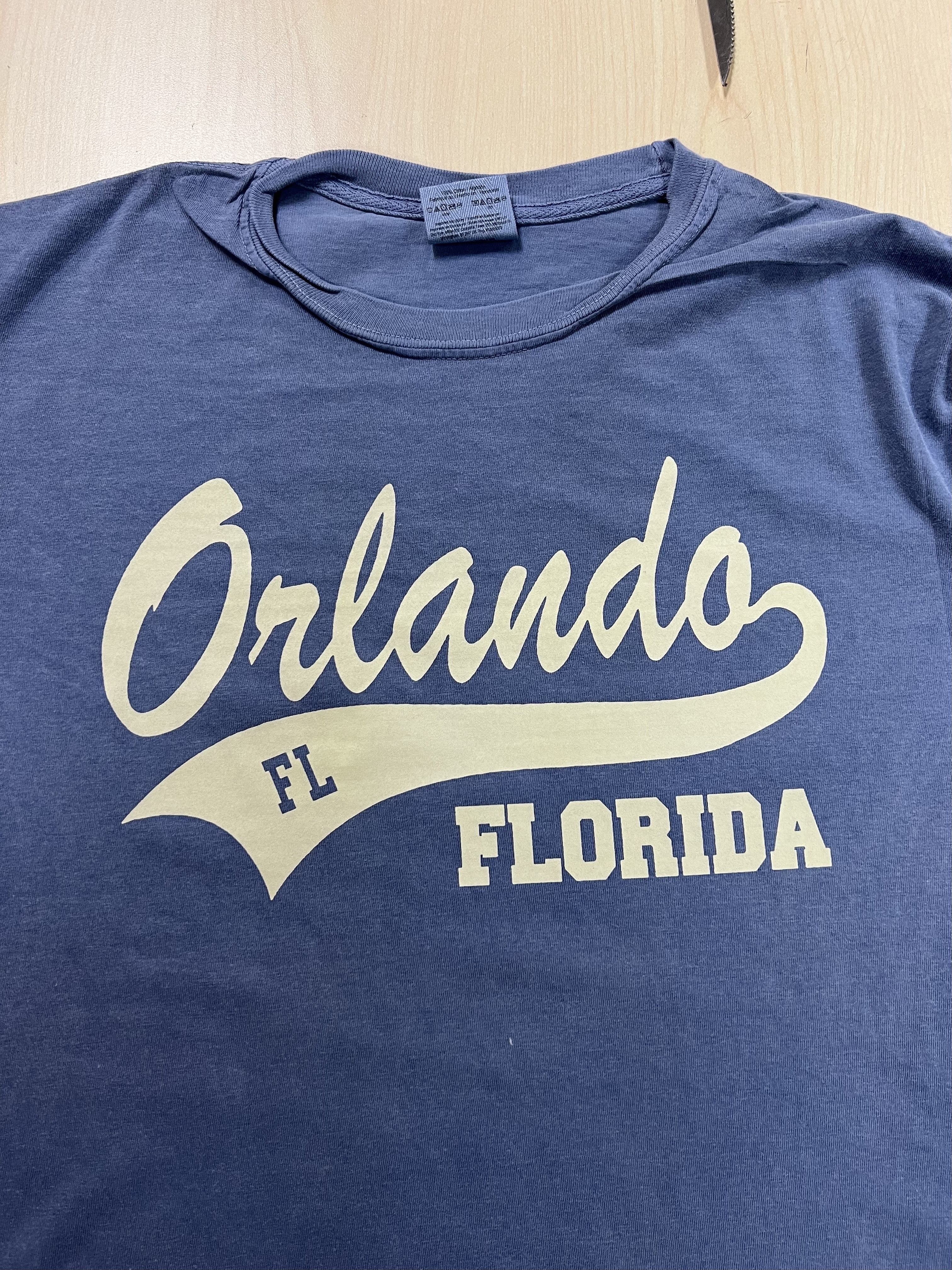 Orlando FL Florida Cream Color Print Long Sleeve Shirt