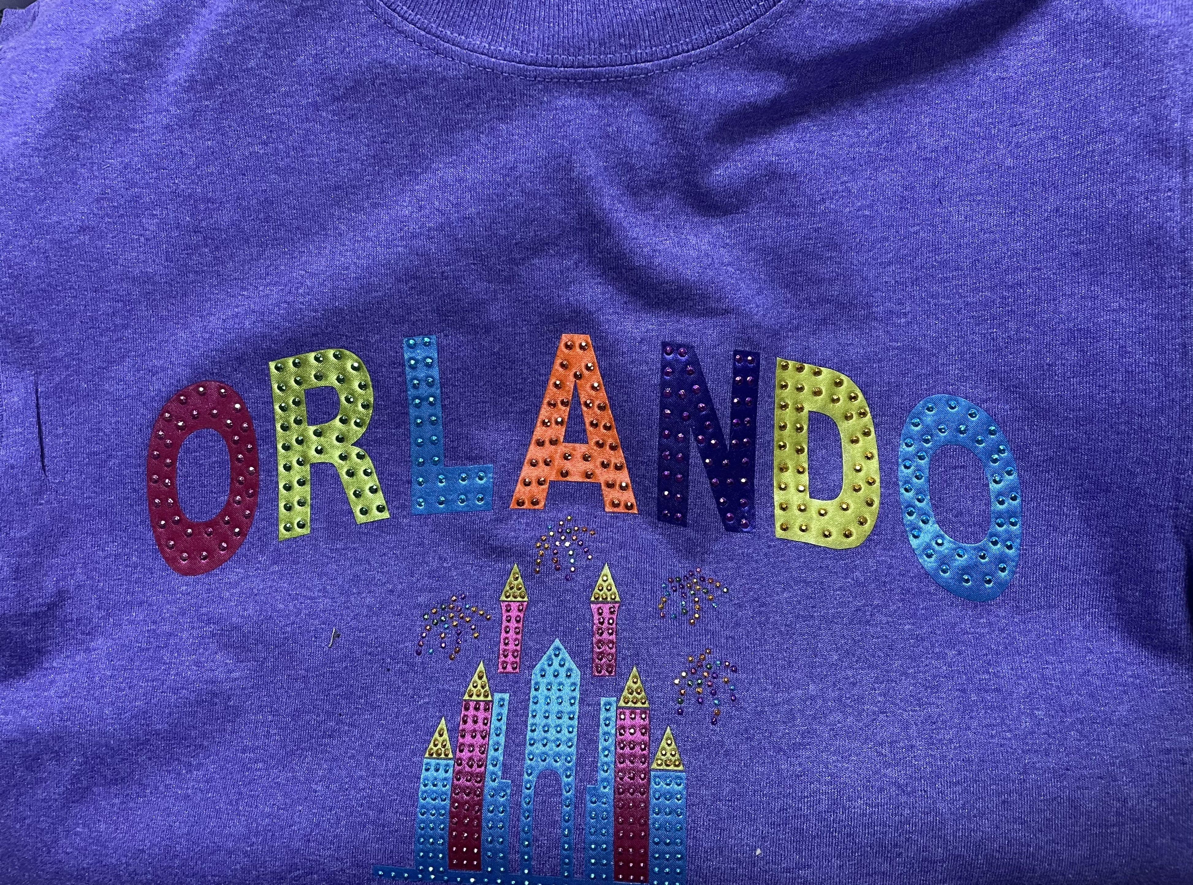 Purple  Orlando Florida With Stone / Castle T-shirt