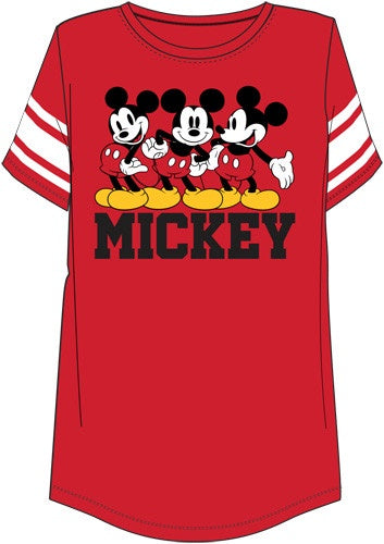 Disney Junior Fashion Football Tee Red Three  Mickey Mouse