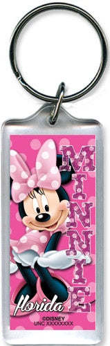 Minnie Mouse Pink Polka Dot Lucite Keychain