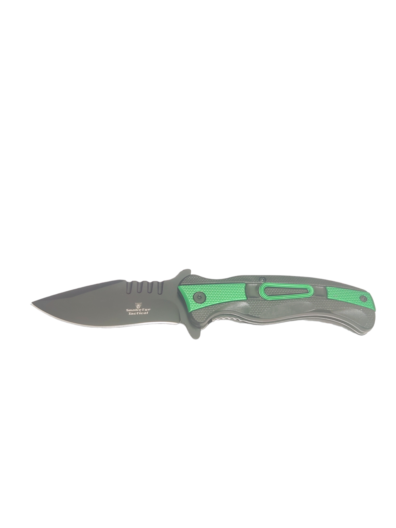 Green And Black Snake Eye Tactical Spring Knife