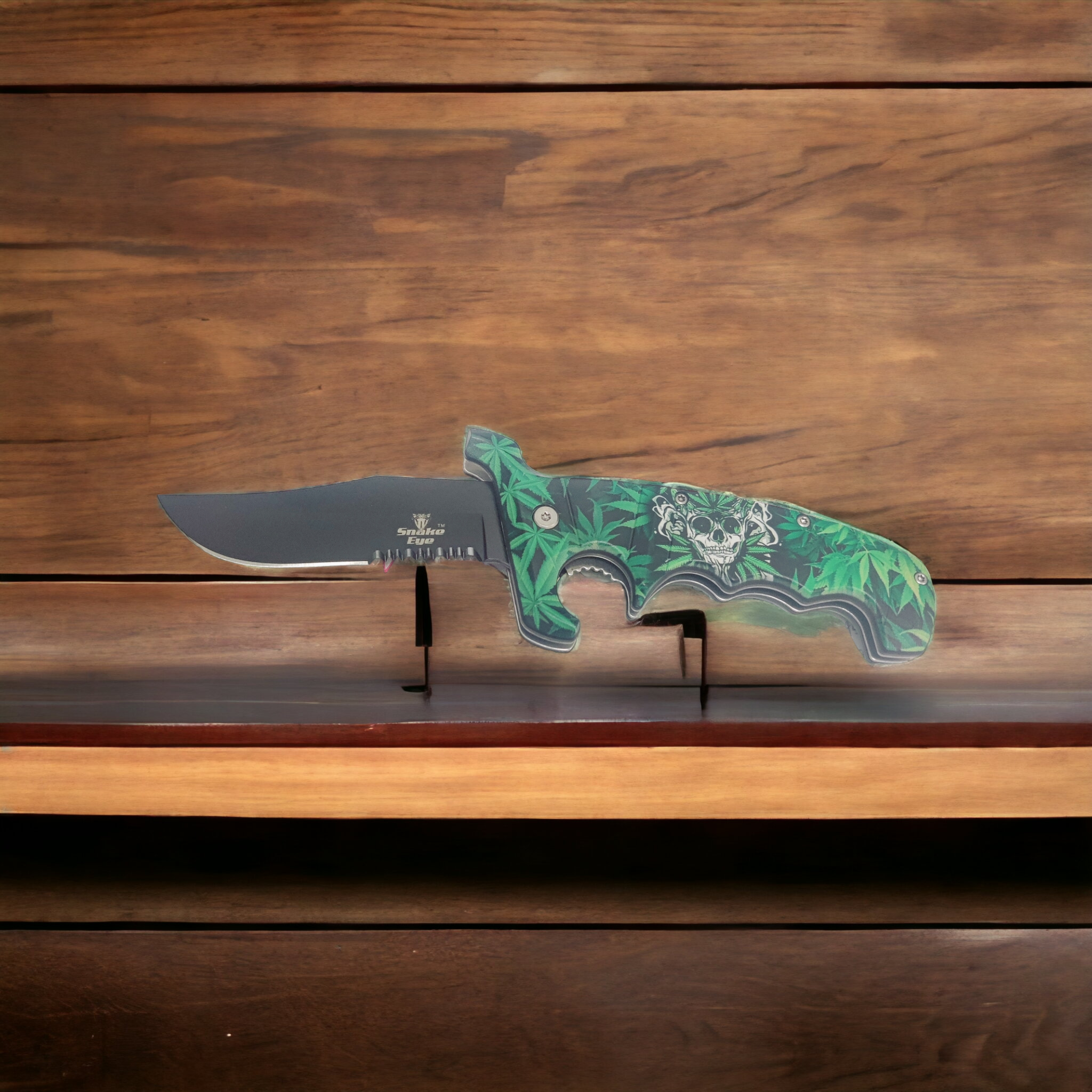 Ganja And Skulls Eye Tactical Spring assist Knife