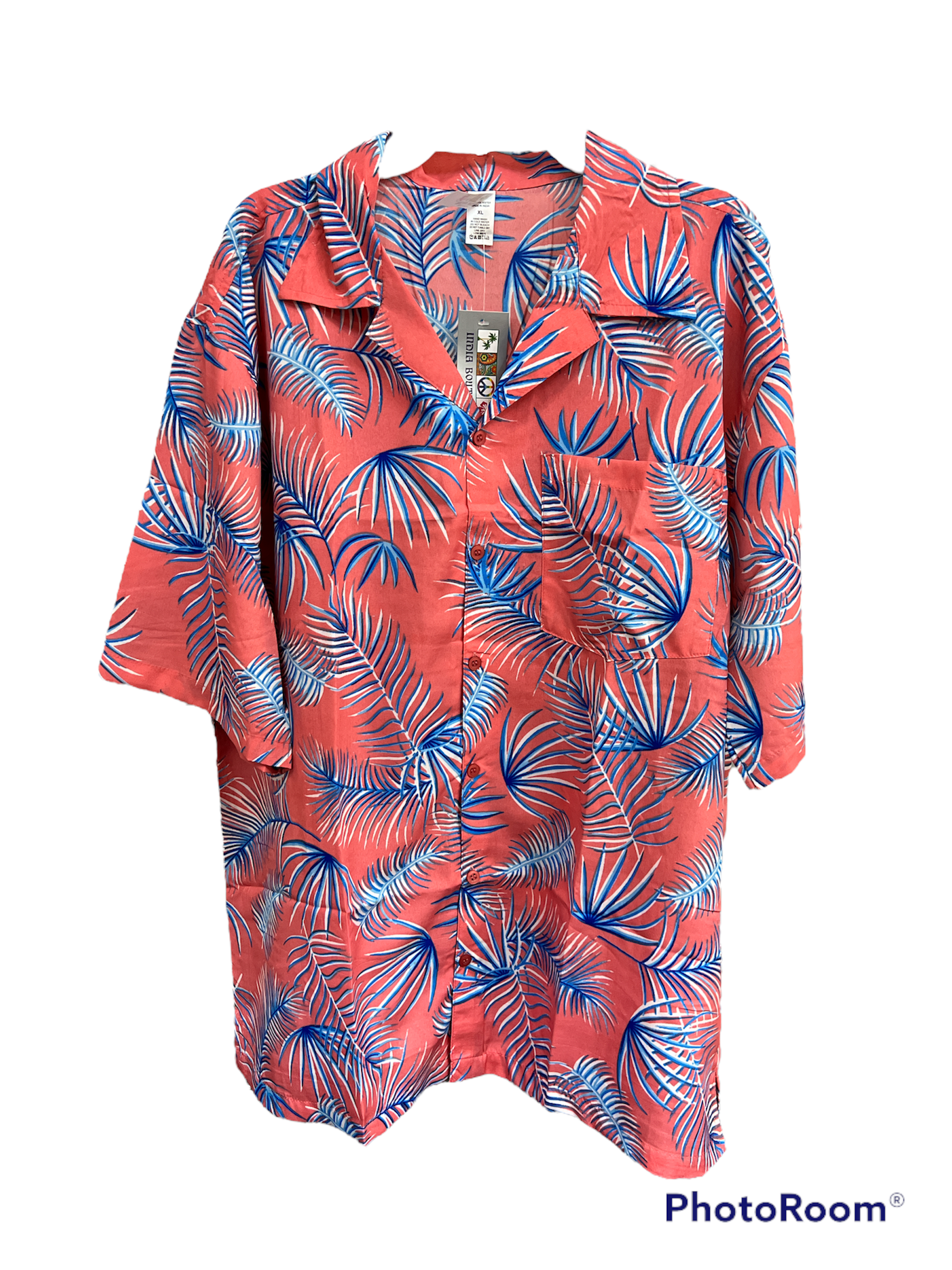 Men Hawaiian Shirt Leaves