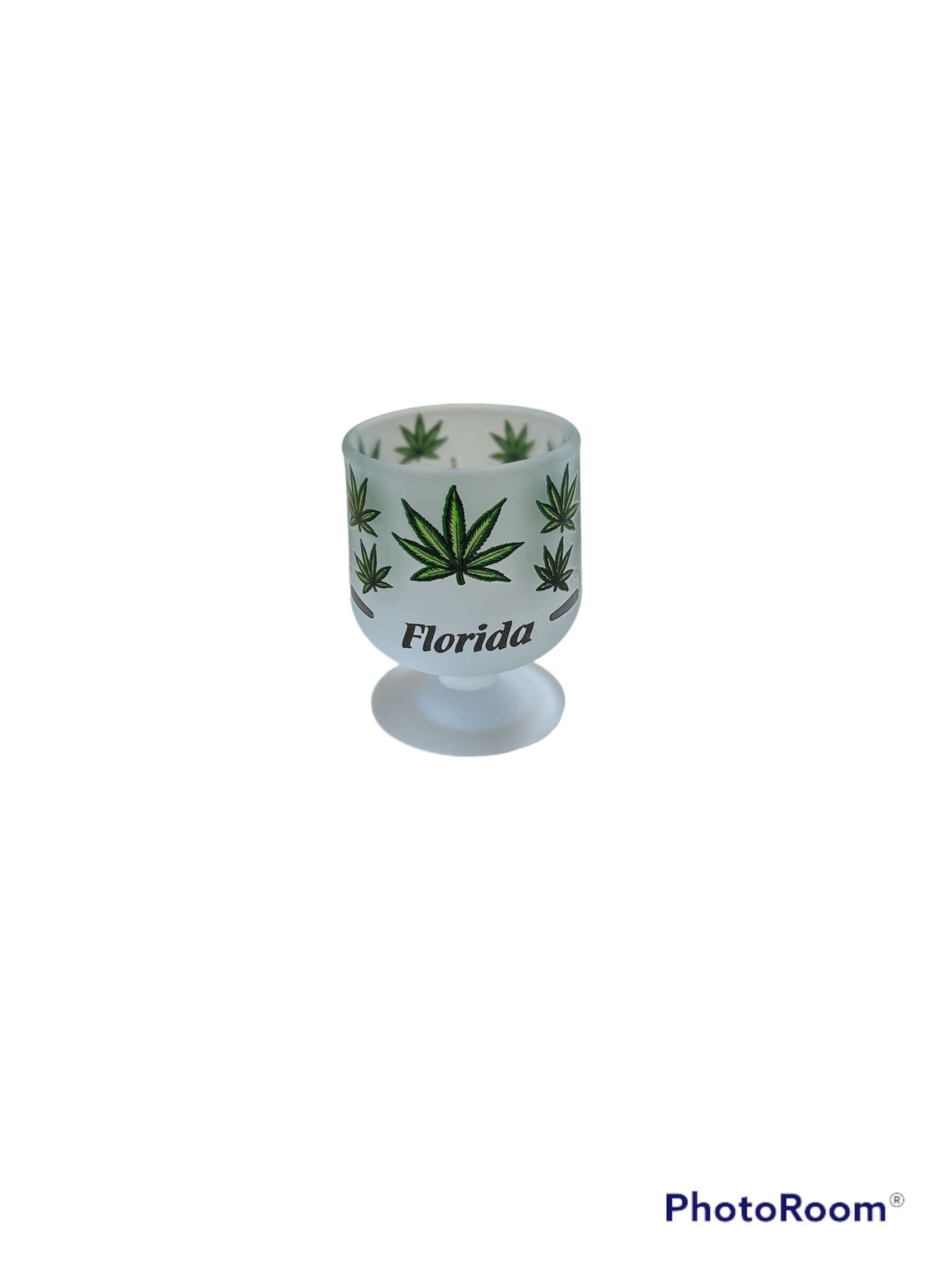 Pot Leaf Frost Mini Brandy Glass