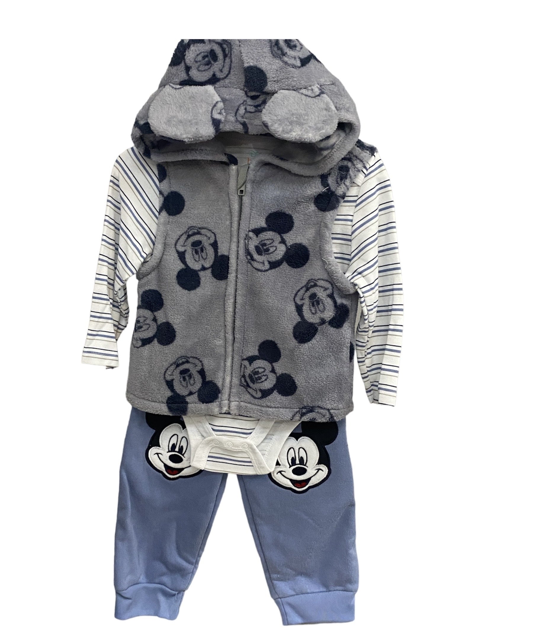 Disney Baby Mickey Blue 3pc Vest Set