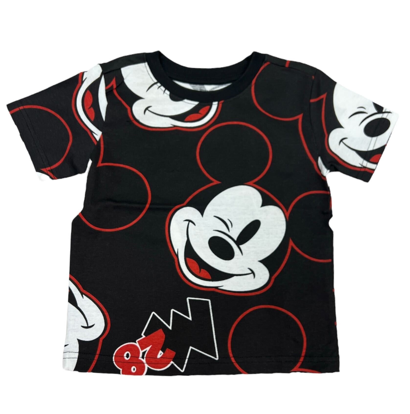 Boys Mickey Face M28 Black Shirt