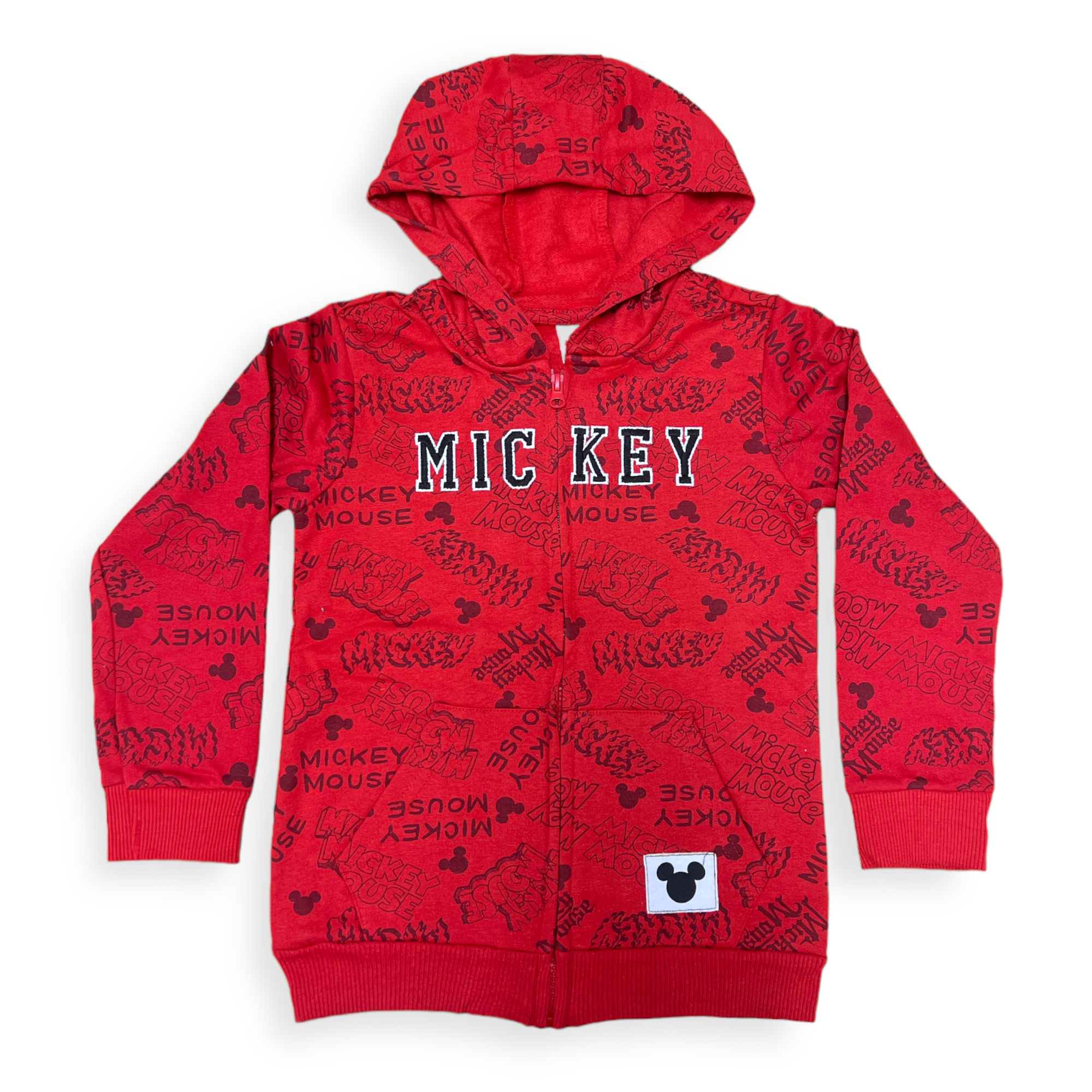 Toddlers Mickey Mouse Zipped Hoodie, Red