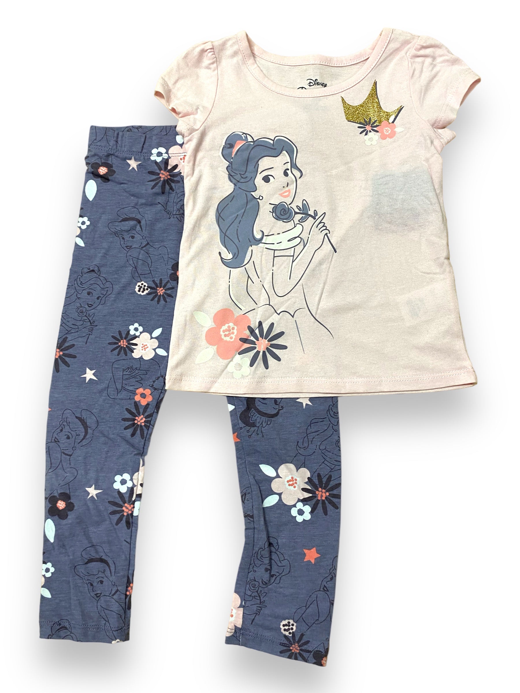 Disney Princess Belle Girls 2pc Shirt & Leggings Set