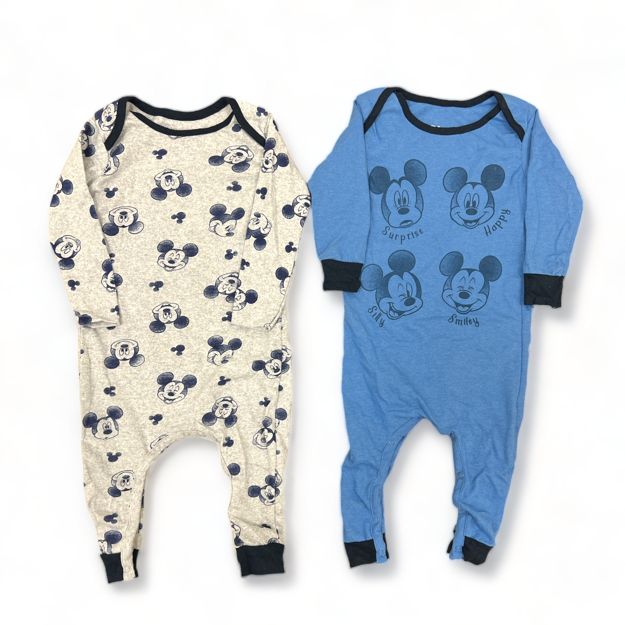 Disney Baby 2Pk Mickey Mouse Faces Onesies