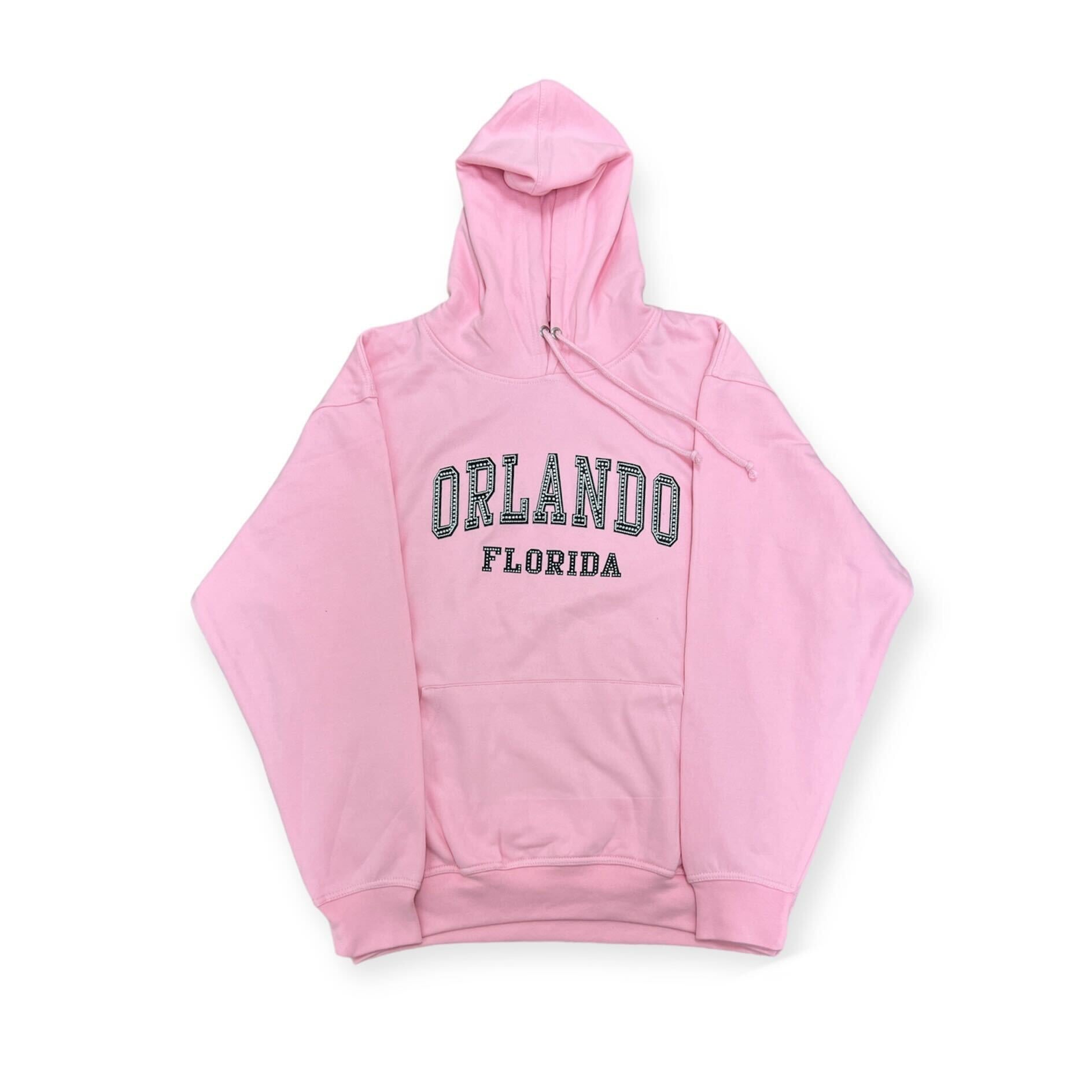 Adults Orlando Florida Pinky Black Stone Hooded Sweatshirt