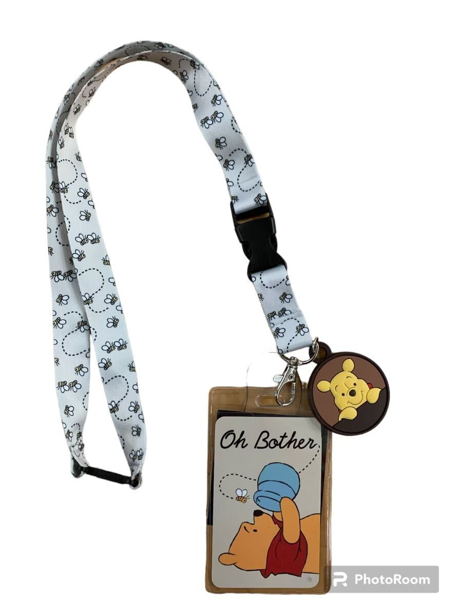 Disney Winnie The Pooh "Oh Bother" Lanyard W/ Charm And Card Holder