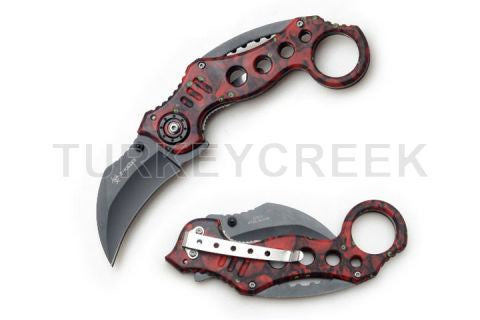 " Z Killer " Skull Karambit Tactical Spring Assist Knife 5"