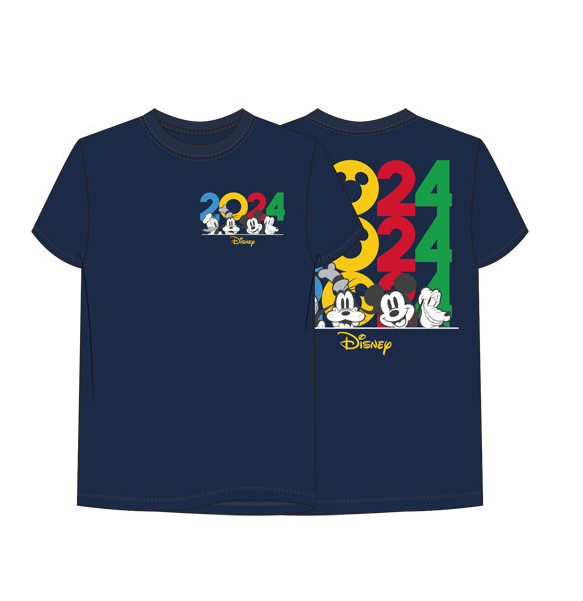 Youth 2024 Disney Mickey, Pluto, Donald, Goofy Navy Shirt