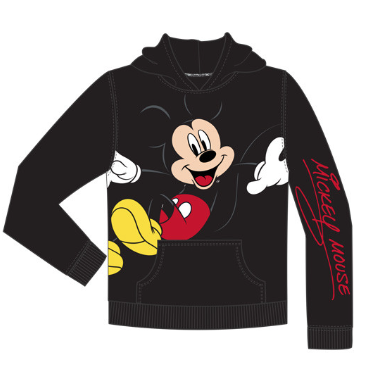 Giant Mickey Mouse Youth Black Pullover Hoodie