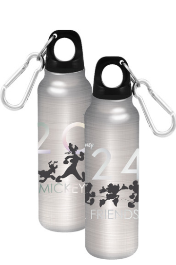2024 Mickey & Friends Silver Aluminum Water Bottle