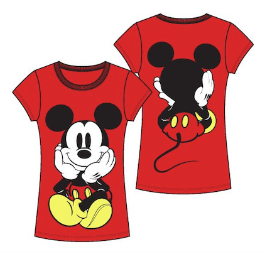Mickey Mouse Sitting Red Junior Tee
