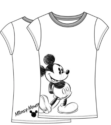 Disney Juniors Girls Mickey Mouse Sketch White Tee